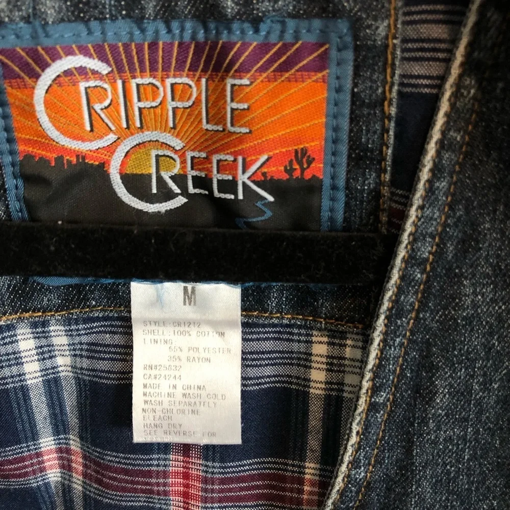 Vintage Cripple Creek Classic Creek Men's Denim Vest Medium